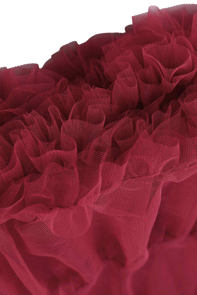 Ruffles of Fluffy Net Petticoat 25.5 In Burgundy