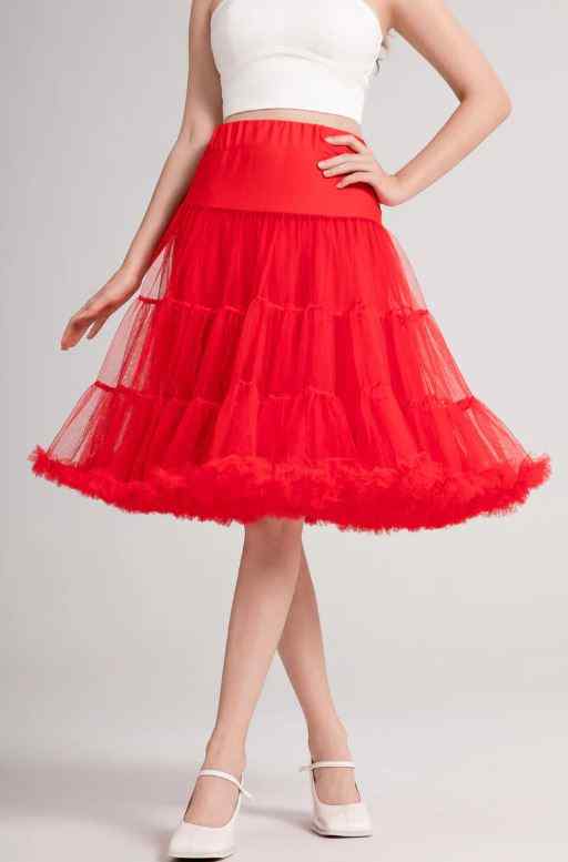 Fluffy Net Petticoat 25.5 In Red