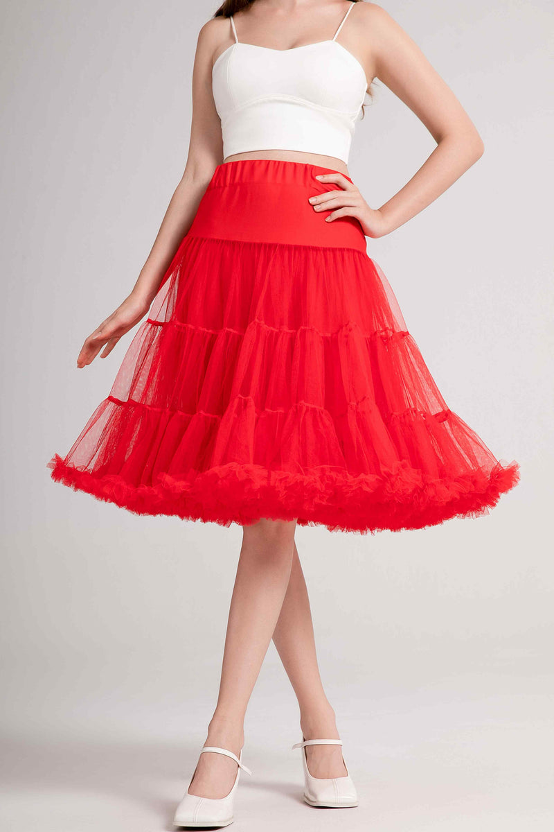 Front view of Fluffy Red Petticoat