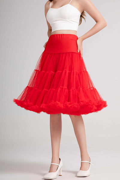 Front view of Fluffy Red Petticoat