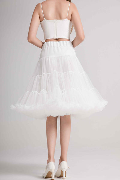 Back view of Fluffy White Petticoat