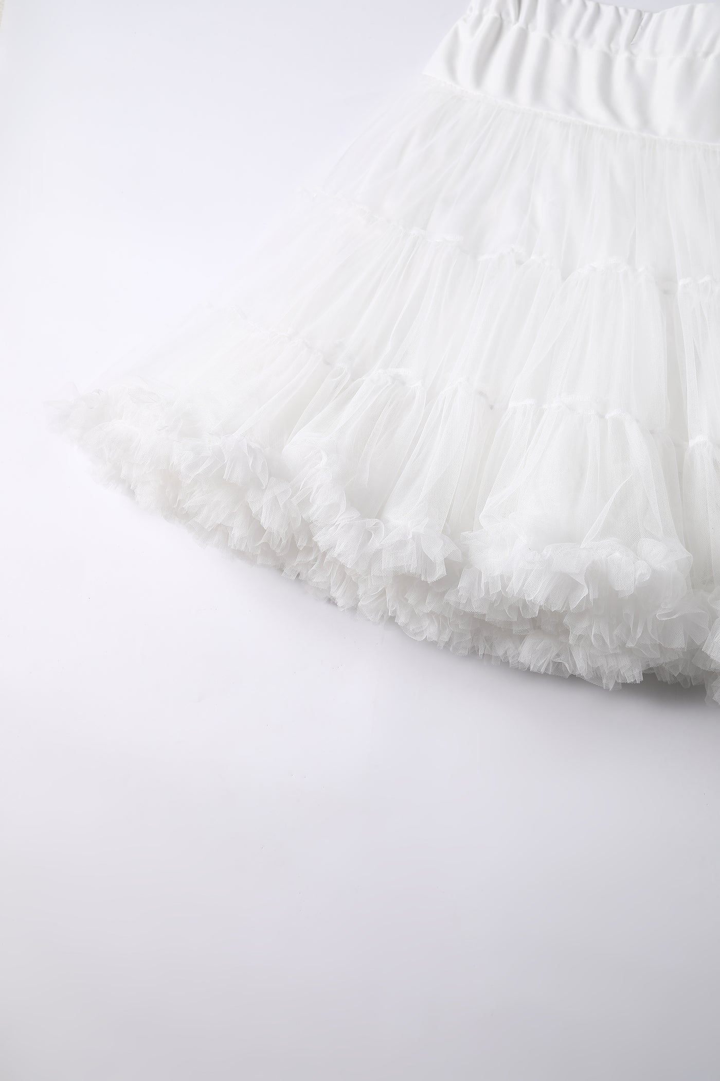 Close up view of Fluffy White Petticoat