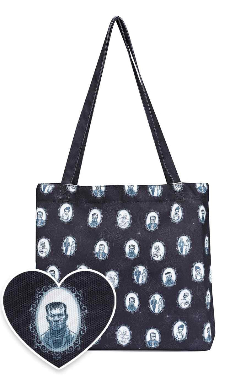 Frankenstein & Bride Print Tote Bag