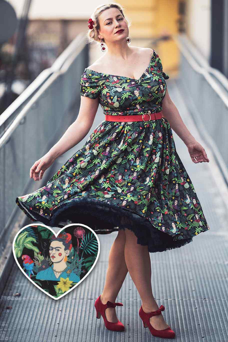 Frida Kahlo Inspired Off Shoulder Dress