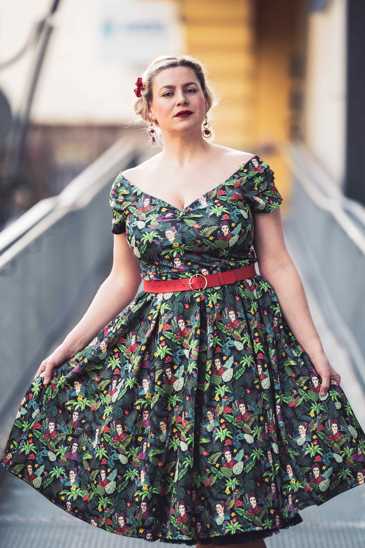 Frida Kahlo Inspired Off Shoulder Dress