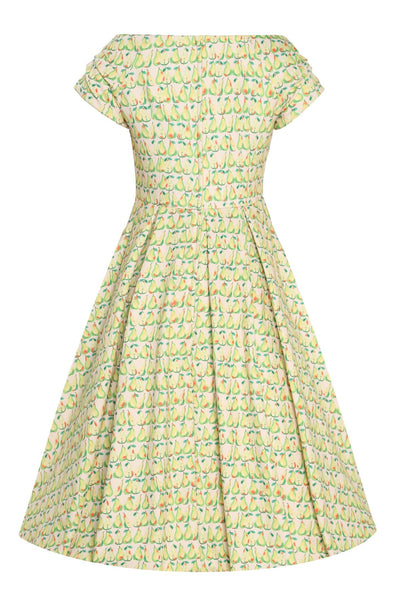 Back view of Fruity Pear Off Shoulder Dress