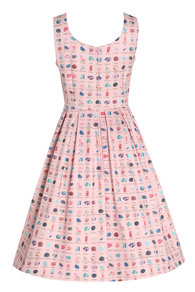 Back view of Gemstone Pink Swing Dress