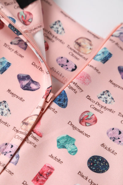 Close up view of Gemstone Pink Swing Dress