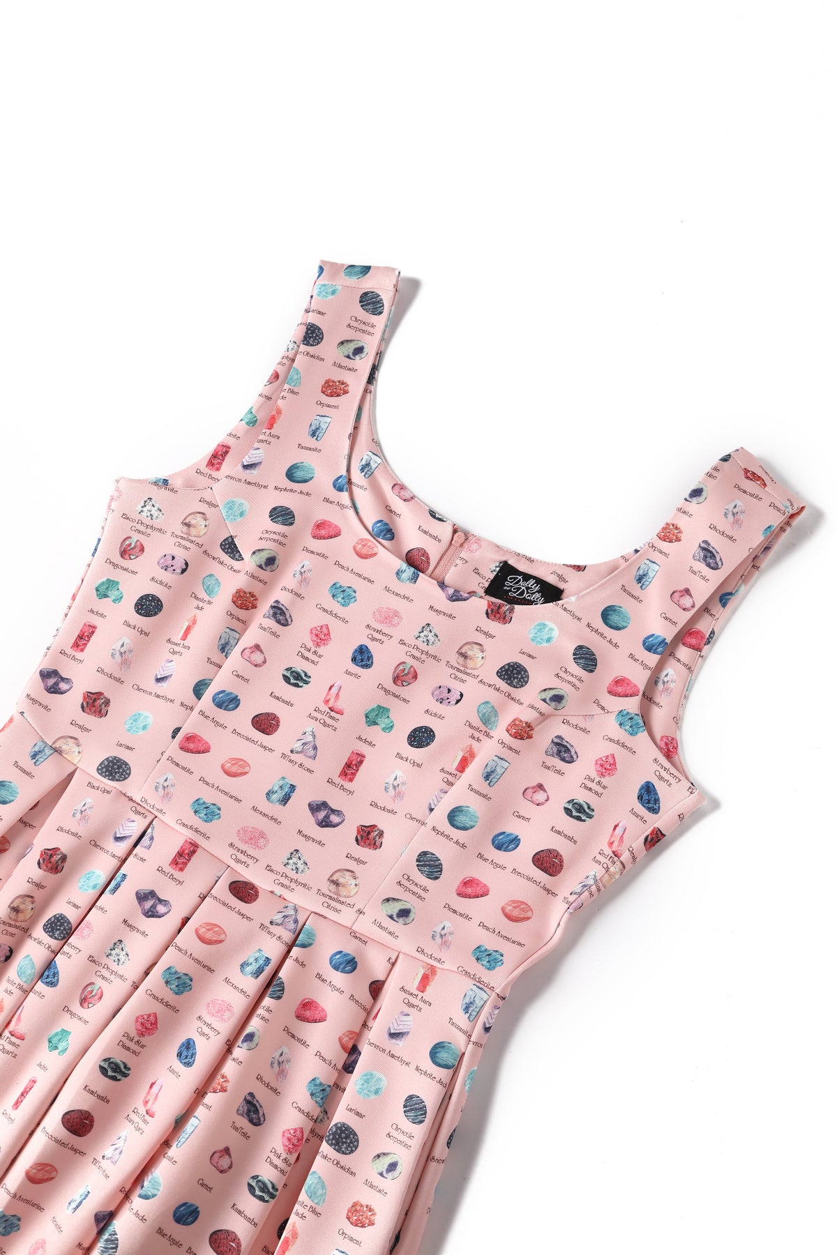 Close up view of Gemstone Pink Swing Dress