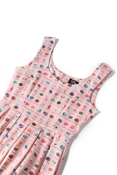 Close up view of Gemstone Pink Swing Dress
