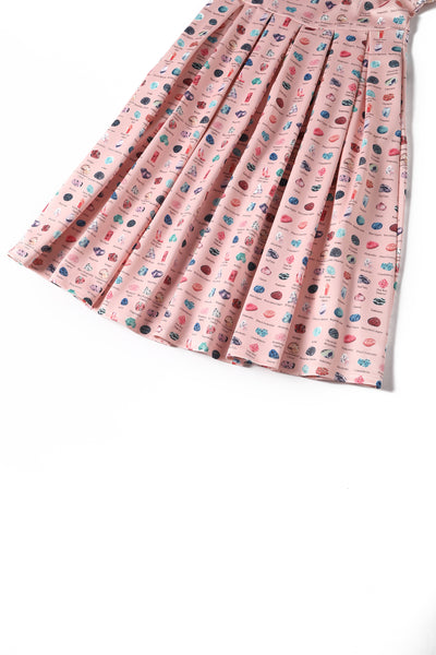 Close up view of Gemstone Pink Swing Dress