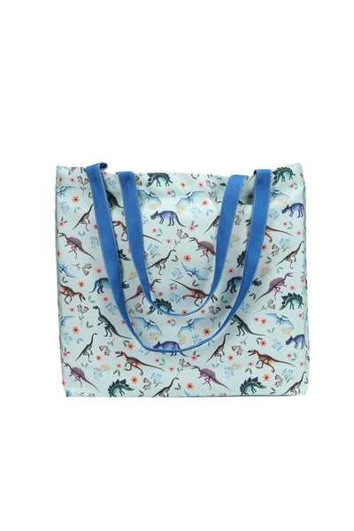 Green Dinosaur Fossil Print Tote Bag