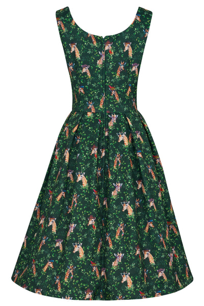 Green Giraffe Swing Dress