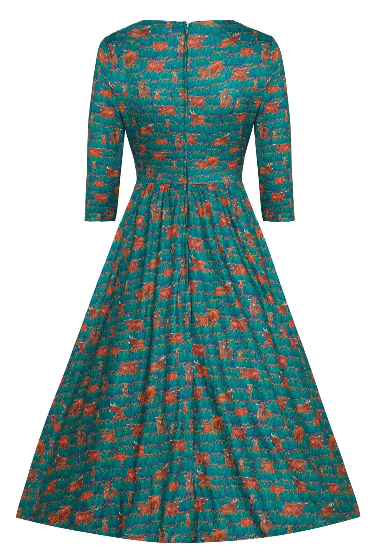 Green Highland Cattle Dress