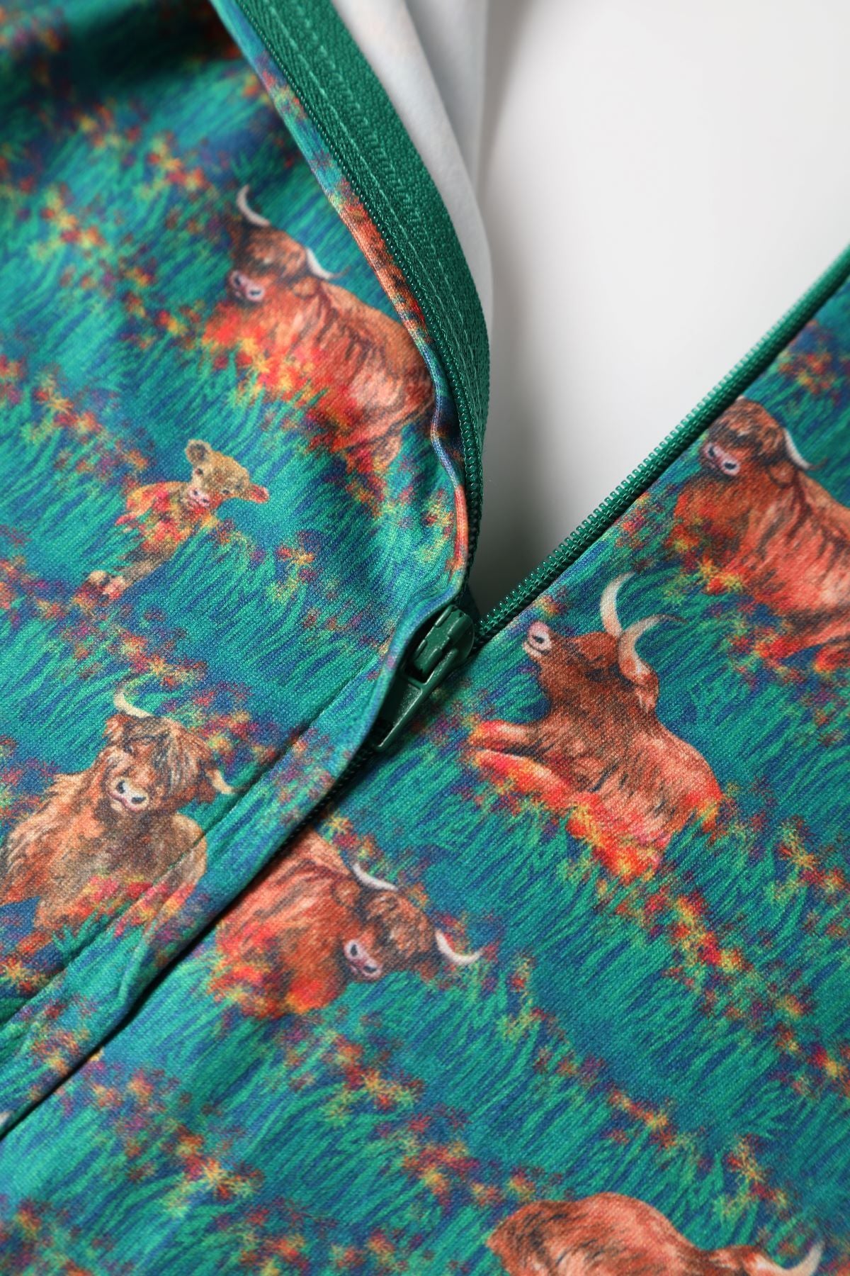 Green Highland Cattle Dress