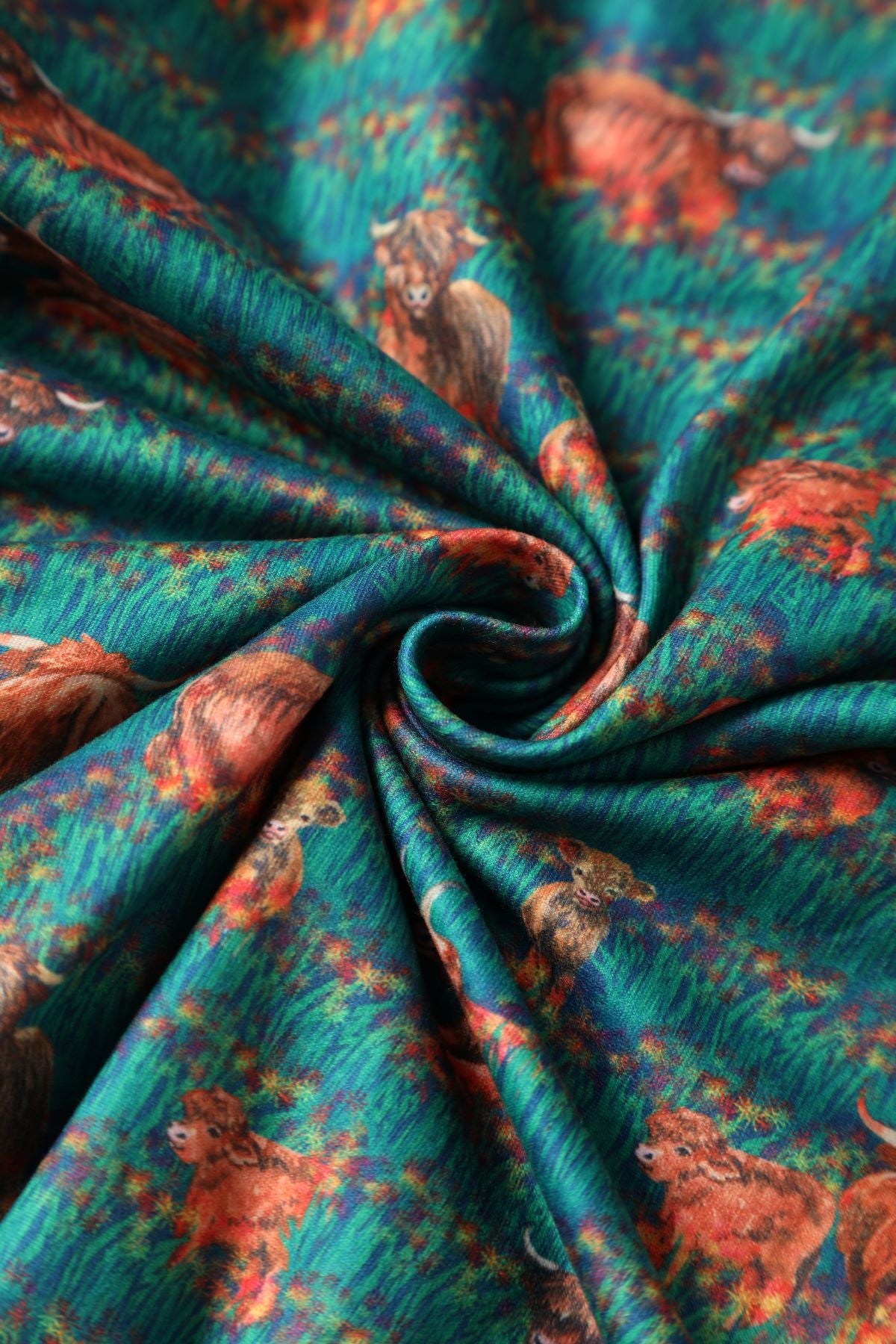 Green Highland Cattle Dress