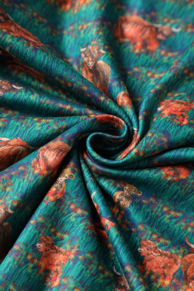 Green Highland Cattle Dress