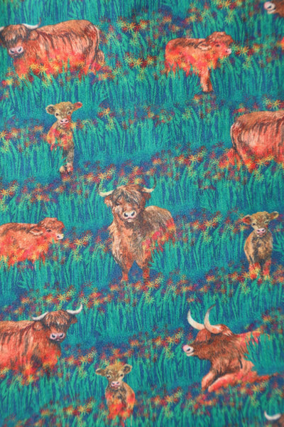 Green Highland Cattle Dress