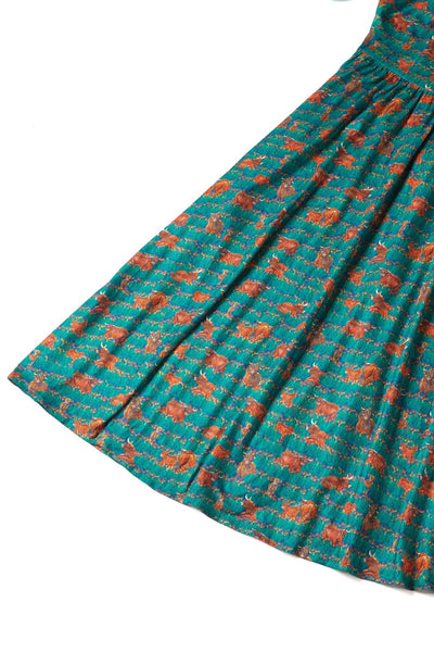 Green Highland Cattle Dress