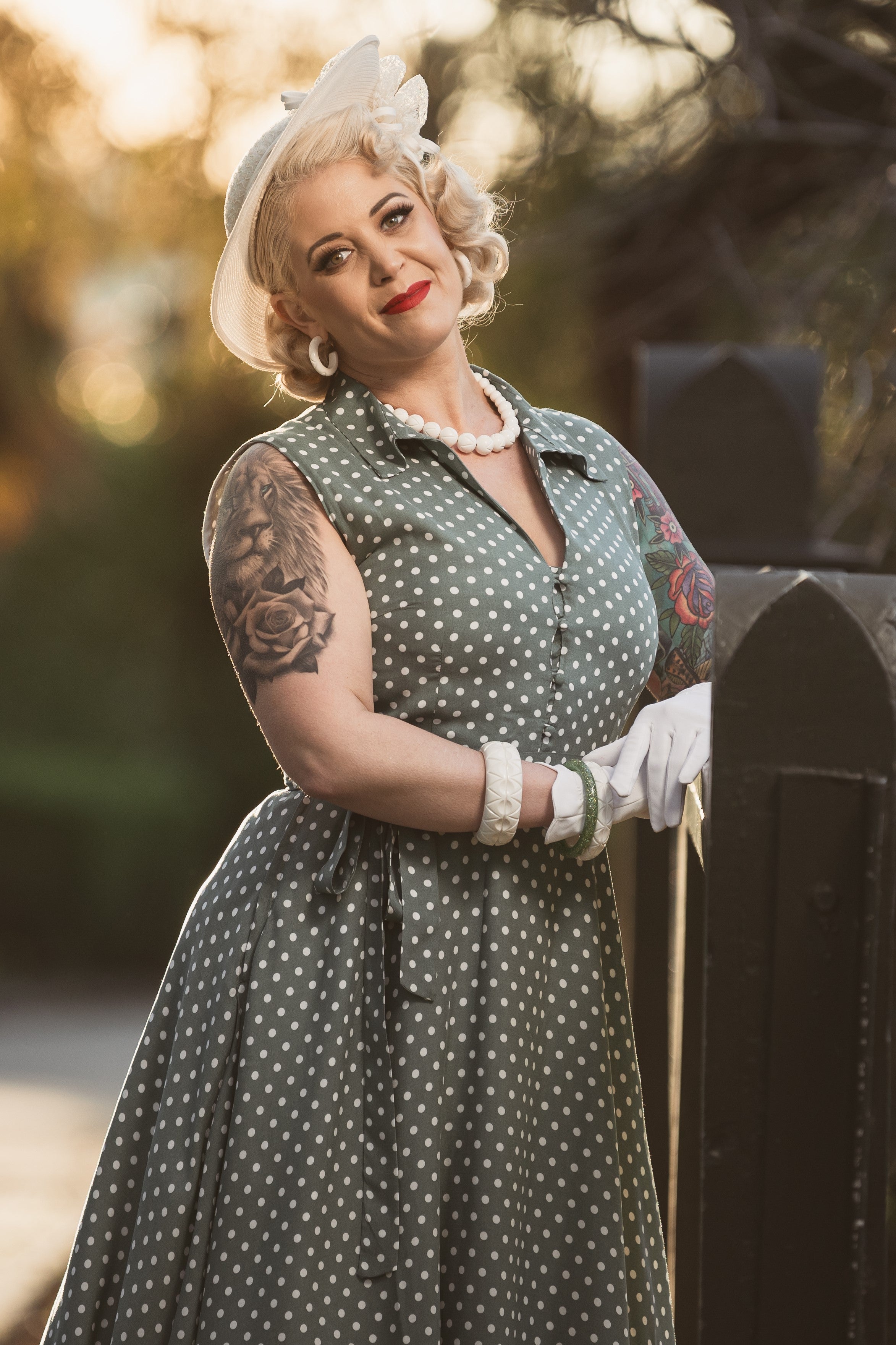 green emerald velvet dress Women's Green Polka Dot Shirt Dress