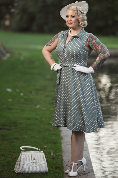Green Polka Dot Shirt Dress