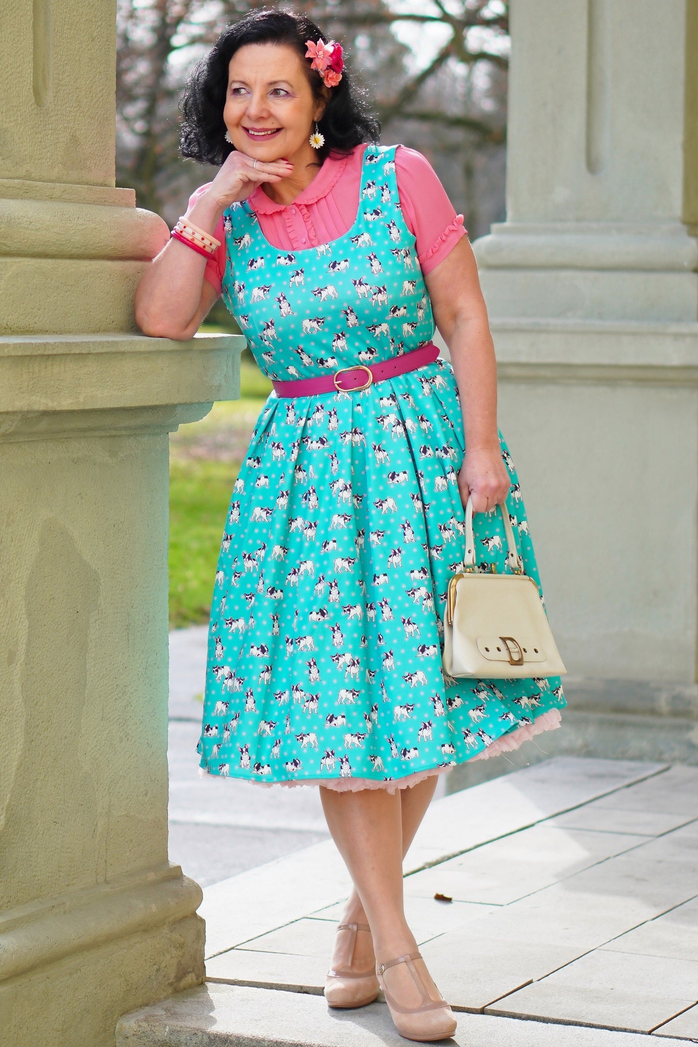 Green Frenchies Swing Dress