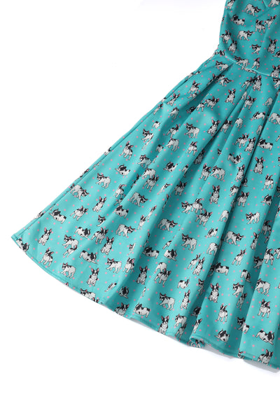 Green Pug Swing Dress