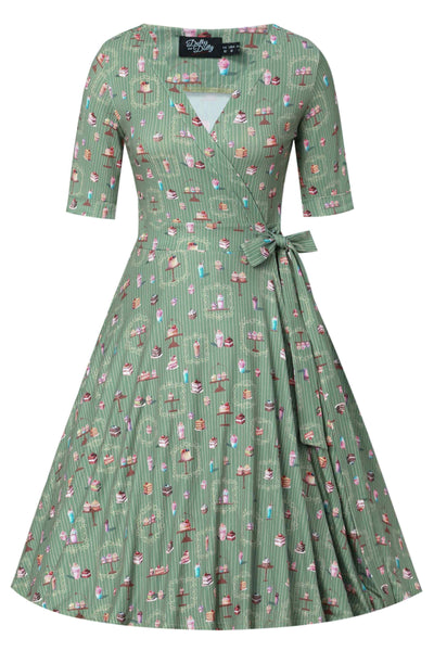 Matilda Green Sweet Tooth Wrap Dress