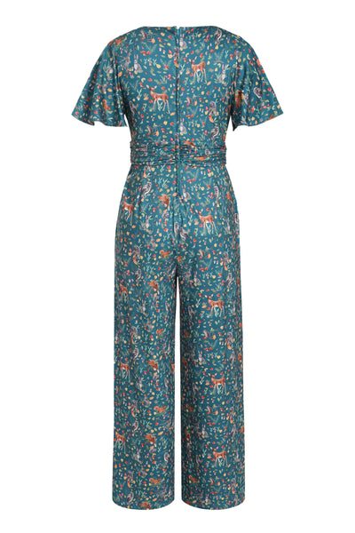 Back view of Green Woodland Jumpsuit