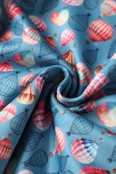 Close up view of Hot Air Balloon Blue Swing Dress