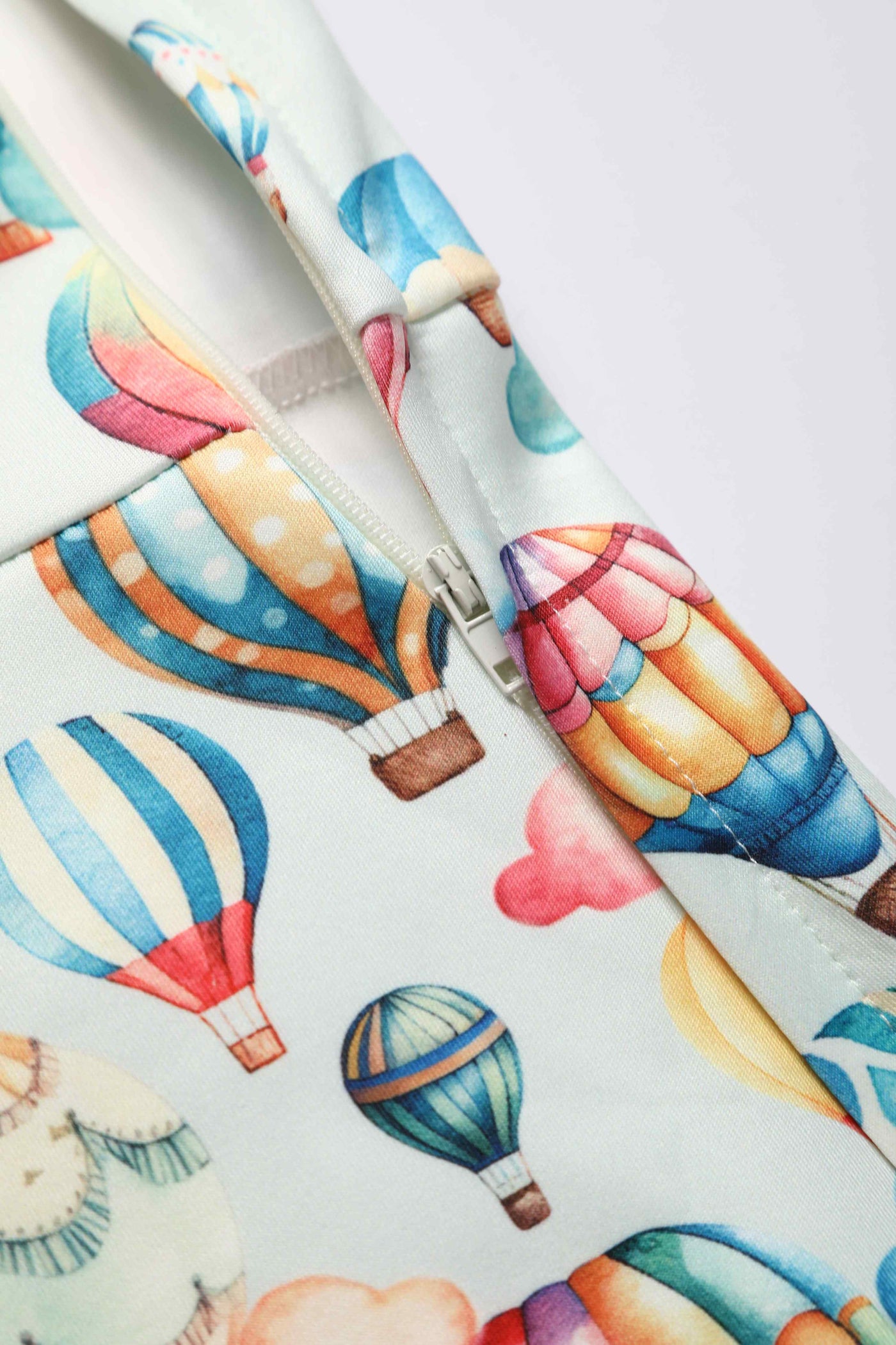 Close up view of Hot Air Balloon Fitted Off Shoulder Dress