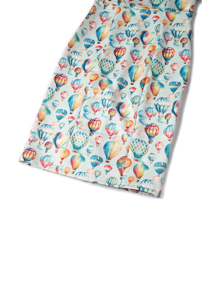 Close up view of Hot Air Balloon Fitted Off Shoulder Dress