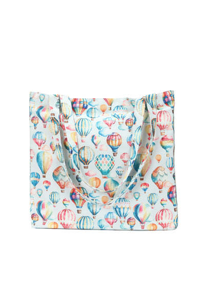 Hot Air Balloon Print Beach Tote Bag
