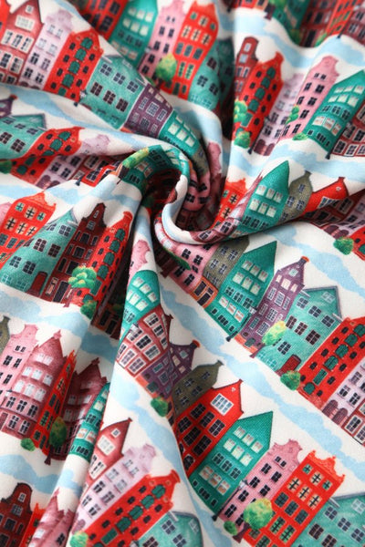 Close up view of Italian Village Long Sleeved Dress
