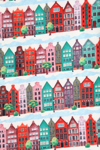 Close up view of Italian Village Long Sleeved Dress
