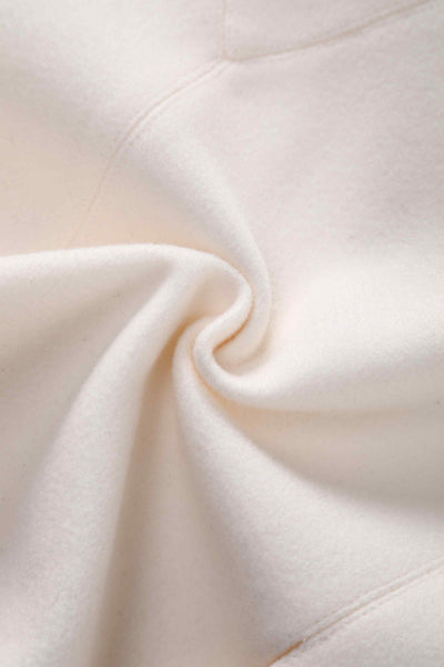 Close up view of Ivory White Cape Jacket