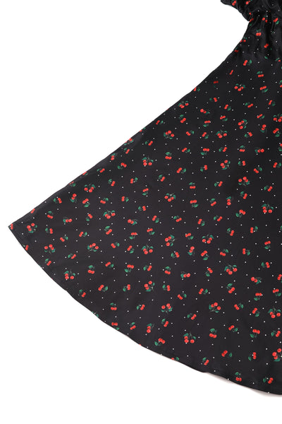 Retro Black Cherry Tea Dress