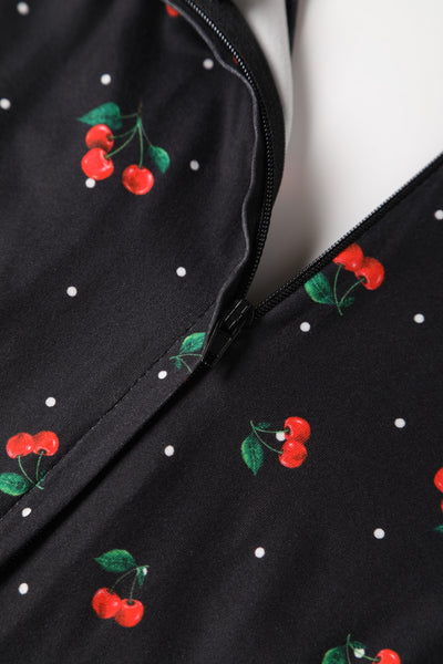 Retro Black Cherry Tea Dress