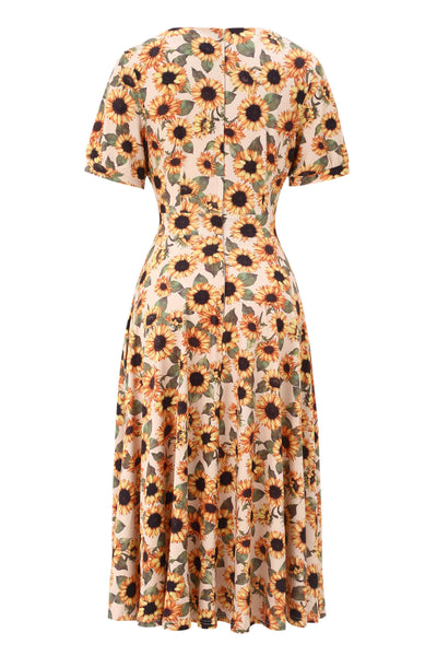 Back view of Julia Sunflower Midi Dress