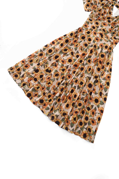 Close up view of Julia Sunflower Midi Dress