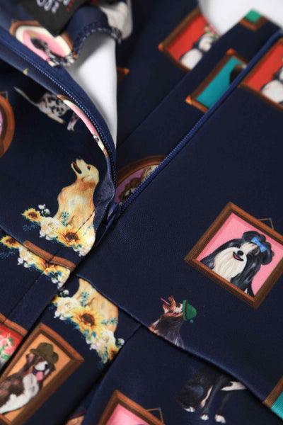 Close up view of Kids Dog Picture Frame Swing Dress