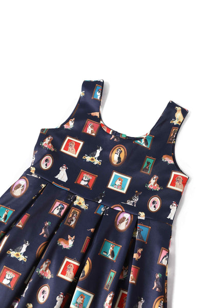 Close up view of Kids Dog Picture Frame Swing Dress