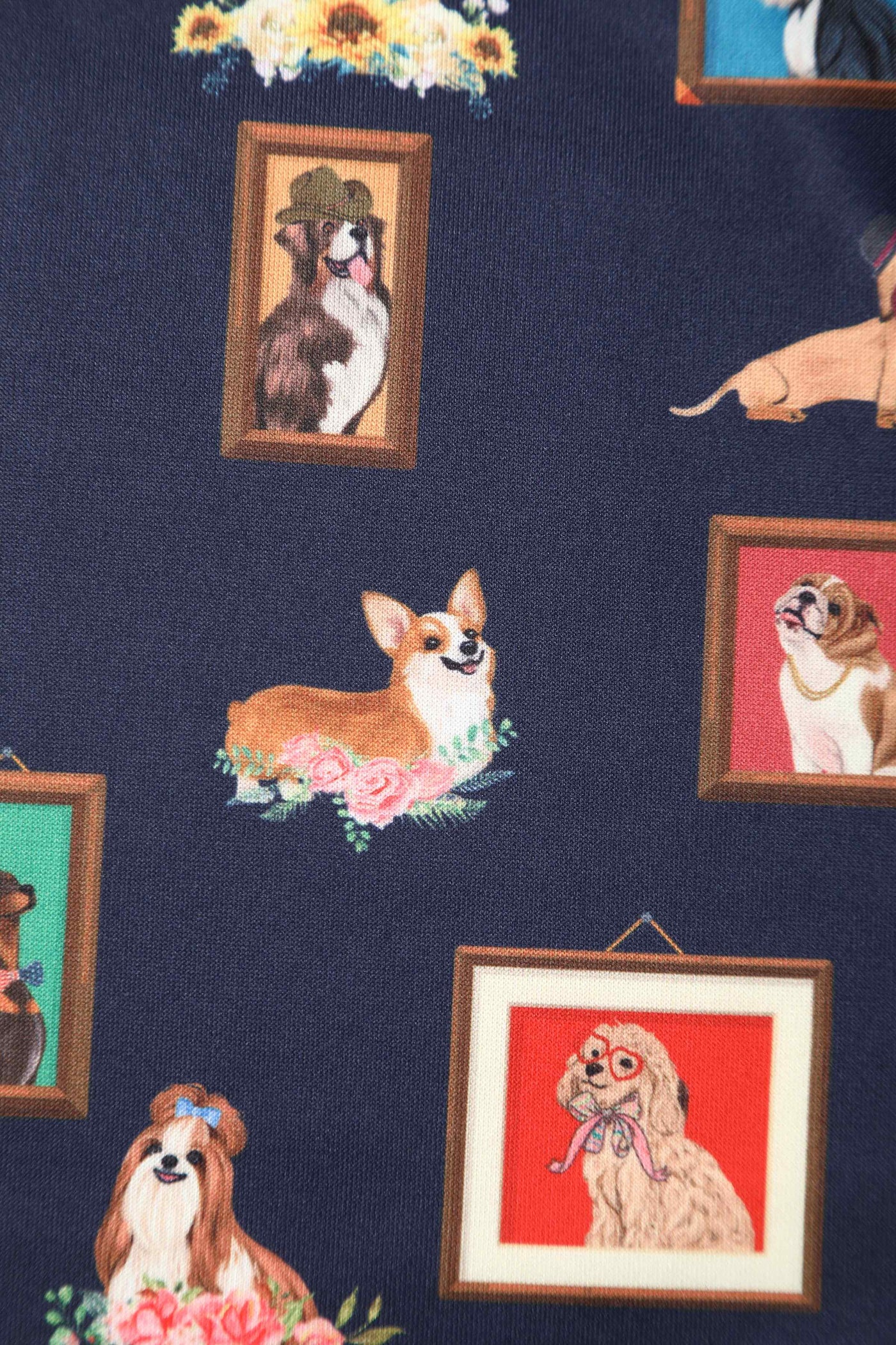 Close up view of Kids Dog Picture Frame Swing Dress
