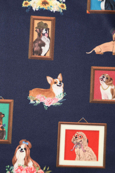Close up view of Kids Dog Picture Frame Swing Dress