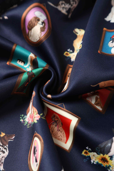 Close up view of Kids Dog Picture Frame Swing Dress