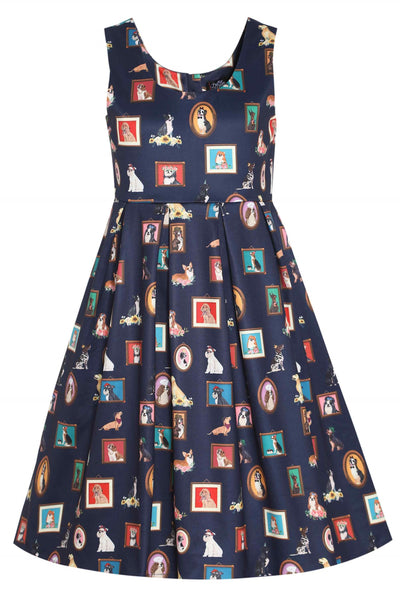 Front view of Kids Dog Picture Frame Swing Dress
