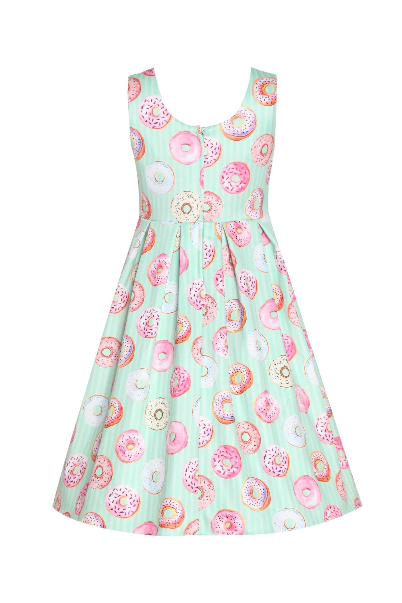 Back view of Kids Donut Green Swing Dress