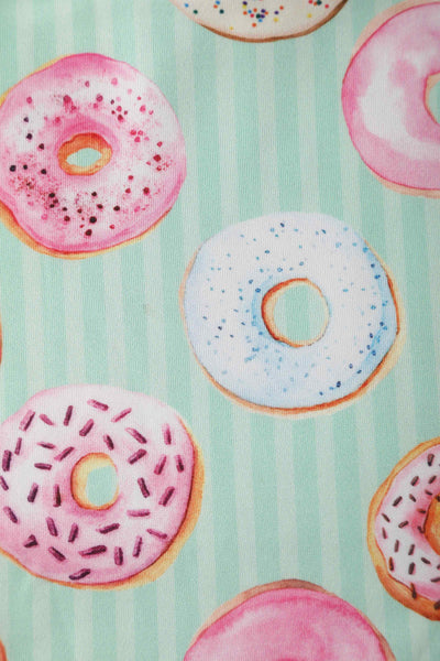 Close up view of Kids Donut Green Swing Dress