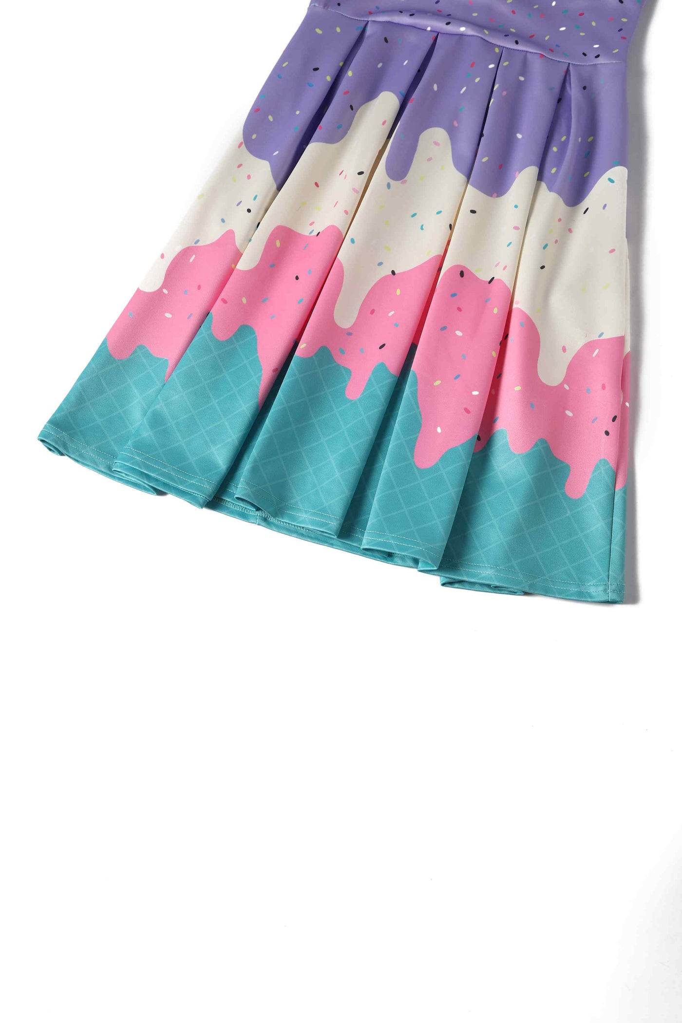 Close up view of Kids Melted Ice Cream Swing Dress