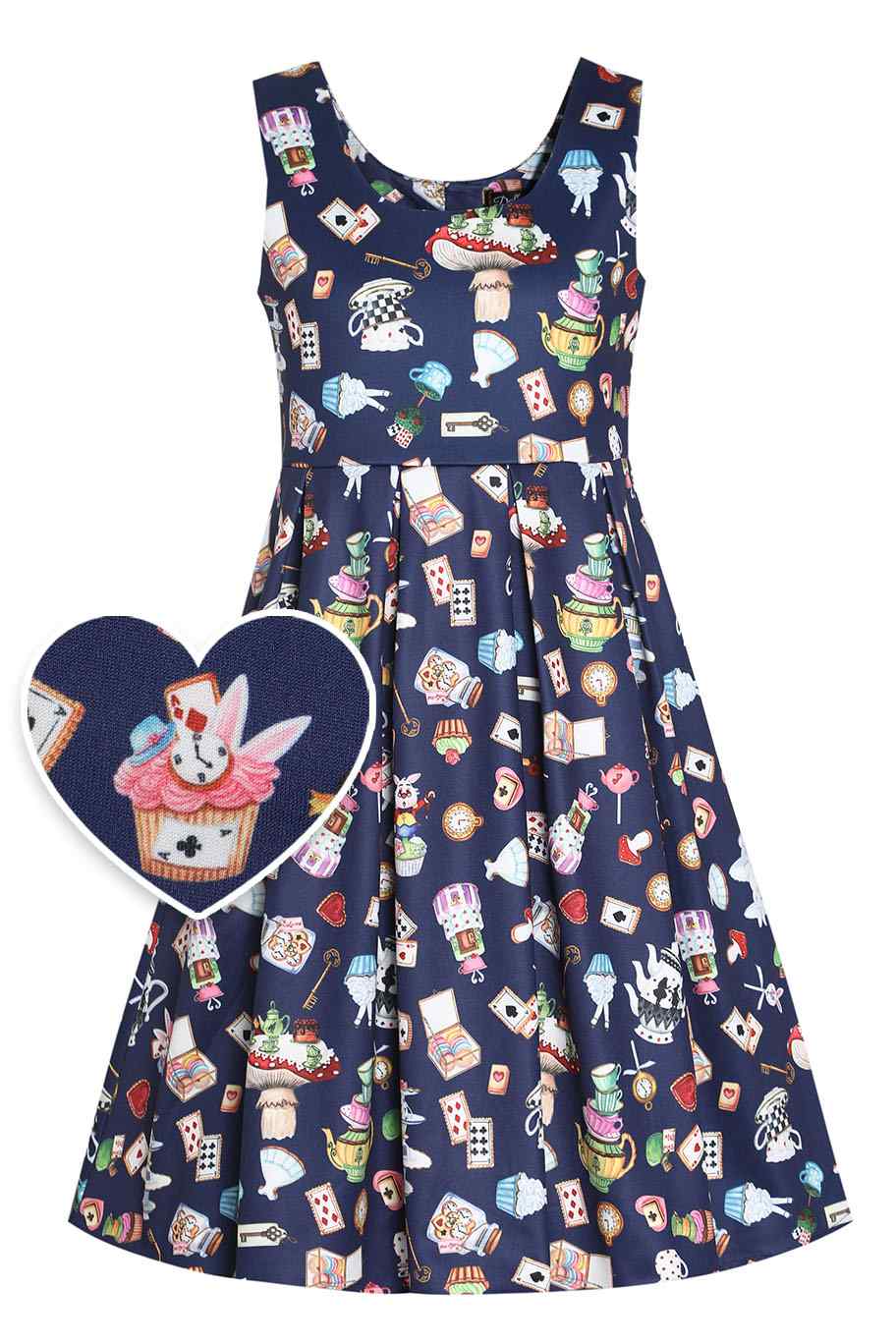 Front view of Amanda Alice In Wonderland Flared Dress